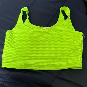 Bright green crop top tank top